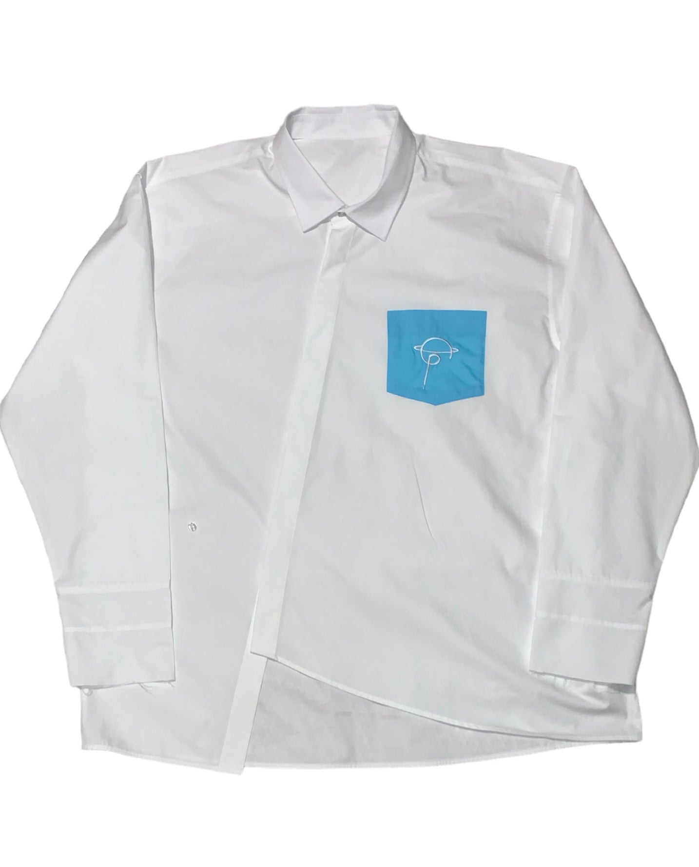 chemise asymétrique bleue